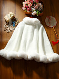 White Winter Cheongsam Shawl Cape Women's Engagement High-end Young Style