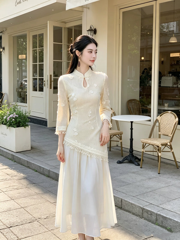 Fake Two Dresses Improved Cheongsam Women's Clothing 2026 Autumn New Style Elegant and High-end Dress for Girls