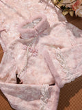 Pink Dress Cheongsam Winter Clothing for Women 2026 New Year's Clothing with Thick Velvet and Long Sleeves for Autumn
