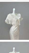 Exquisite Dress Cheongsam with Cloud Shoulders Summer High-end Temperament Improved Girls' Dress