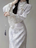 Autumn Dress Cheongsam 2026 New Long Sleeved Purple Young Style Fish Tail Daily Dress for Women