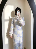 Cheongsam Dress 2026 New Fleece Autumn and Winter Improved Long Sleeve Dress Qipao Daily Miss Long