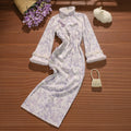 Pink Dress Cheongsam Winter Clothing for Women 2026 New Year's Clothing with Thick Velvet and Long Sleeves for Autumn