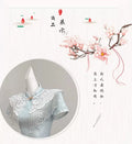 Light Blue Dress Cloud Shoulder Qipao Exquisite Engagement Dress 2026 New Improved Young Girl Dress Summer