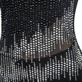 Women Diamonds Hot Rhinestones Mesh See Though Long Sleeve Stretch Jumpsuit Party Evening Playsuit One Piece Set