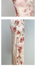 Exquisite Pink Dress Cheongsam Women's Clothes Spring Summer Velvet Retro Young Dress