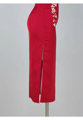Red Dress High-end Banquet Cheongsam New Year's High-end Embroidery Youthful Style Chinese Style Tailored Wedding Dress