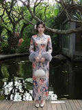 Dress 2026 Autumn and Winter Velvet National Style Improved Cheongsam Qipao Ink Painting Cold Long-sleeved Dress