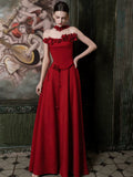 Red Tube Top Evening Dress 2026 New High-end Light Luxury Niche Morning Robe Female Bride Engagement Wedding Toast