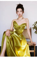Tub Top Morning Gown Female Bride Engagement Wedding Evening Dress Female Yellow High-end Style Toasting Dress Light Wedding Dress