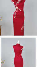 Red Dress High-end Banquet Cheongsam New Year's High-end Embroidery Youthful Style Chinese Style Tailored Wedding Dress