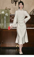 Beautiful Dress, New Chinese Style Velvet Cheongsam Improved for Young Girls Autumn and Winter New Style High-end Jacquard Temperament Dress