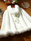 White Winter Cheongsam Shawl Cape Women's Engagement High-end Young Style