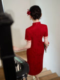 Red Dress Improved Cheongsam Dress Female Engagement Dress New Year's Women's Clothes
