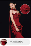 Red Tube Top Evening Dress 2026 New High-end Light Luxury Niche Morning Robe Female Bride Engagement Wedding Toast