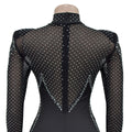 Women  Fashion Mesh See Though Diamonds Hot Rhinestones Sexy Party Club Jumpsuit One Piece Suit Romper Playsuits