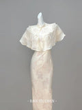 Exquisite Dress Cheongsam with Cloud Shoulders Summer High-end Temperament Improved Girls' Dress