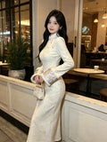 Mibai Fish Tail Lace Dress Splicing New Qipao Women's 2026 Autumn/Winter New High End Gentle Plush Dress