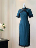 2026  Best Lace Temperament Winter Fleece Cheongsam Dress Women's Qipao Clothes