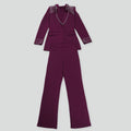 Fashion Pearl Splicing Women's Set Long Sleeve Blazer and Wide Leg Pants Suit 2024 Winter OL Fall Two 2 Piece Set Outfit