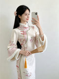 Improved Velvet Thickened Cheongsam Women's Dress Qipao Autumn and Winter New Daily Beautiful Gentle Temperament Dress