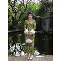 Dress 2026 Autumn and Winter Fleece Cheongsam Qipao Skinny Improved Versatile Playful Cute Dress