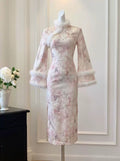Gentle Style Dress Cheongsam Super Closes with Fleece and Thicker Dresses for Women Qipao Clothes