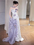 Purple Dress Morning Robe Super Fairy Design Wedding Bride Engagement Wedding Dress Toast Adult Princess Dress