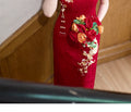 Red Dress Improved Cheongsam Dress Female Engagement Dress New Year's Women's Clothes