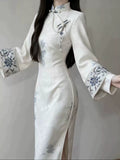 Beautiful Dress Cheongsam 2026 New Improved High End Dress for Girls Autumn Original New Chinese Long Sleeve