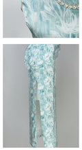 Sleeveless Cheongsam Dress for Women  Summer Stunning Blue Youthful and Improved Dress