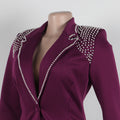 Fashion Pearl Splicing Women's Set Long Sleeve Blazer and Wide Leg Pants Suit 2024 Winter OL Fall Two 2 Piece Set Outfit