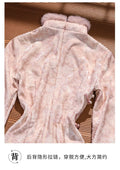 Pink Dress Cheongsam Winter Clothing for Women 2026 New Year's Clothing with Thick Velvet and Long Sleeves for Autumn