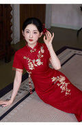 Red Dress Improved Cheongsam Dress Female Engagement Dress New Year's Women's Clothes