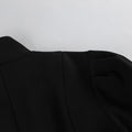 French Elegant Retro Black Blazer for Women Stand Collar Puff Sleeve Slimming Commuter Coats Female Winter Clothing