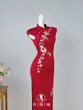 Red Dress High-end Banquet Cheongsam New Year's High-end Embroidery Youthful Style Chinese Style Tailored Wedding Dress