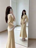 Autumn Dress Cheongsam 2026 New Long Sleeved Purple Young Style Fish Tail Daily Dress for Women