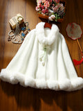 White Winter Cheongsam Shawl Cape Women's Engagement High-end Young Style
