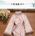 Pink Dress Cheongsam Winter Clothing for Women 2026 New Year's Clothing with Thick Velvet and Long Sleeves for Autumn