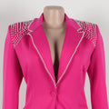 Fashion Pearl Splicing Women's Set Long Sleeve Blazer and Wide Leg Pants Suit 2024 Winter OL Fall Two 2 Piece Set Outfit