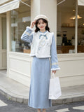 Plush Embroidered Vest Dress Set Unique Beautiful Gentle and Stylish Modified Cheongsam for Winter 2026