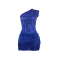 Fashion Women One Shoulder Skew Collar Bodysuit + Fur Tassel Bodycon Midi Skirt Dress Set 2023 Outfit Two 2Piece Set