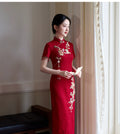Red Dress Improved Cheongsam Dress Female Engagement Dress New Year's Women's Clothes