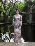 Dress 2026 Autumn and Winter Velvet National Style Improved Cheongsam Qipao Ink Painting Cold Long-sleeved Dress