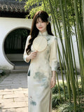 2026 Autumn New Retro Girl Improved Elegant Cheongsam New Chinese Daily Lady Style Dress