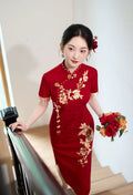 Red Dress Improved Cheongsam Dress Female Engagement Dress New Year's Women's Clothes