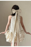 Morning Robe Bride Engagement Wedding Dress Light Wedding Dress Registration Small White Short Birthday Party Dress