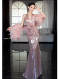Pink Toast Dress Morning Robe Bride Engagement Wedding Dress High-end Yang Evening Women's Clothing