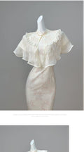 Exquisite Dress Cheongsam with Cloud Shoulders Summer High-end Temperament Improved Girls' Dress