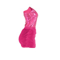 Fashion Women One Shoulder Skew Collar Bodysuit + Fur Tassel Bodycon Midi Skirt Dress Set 2023 Outfit Two 2Piece Set